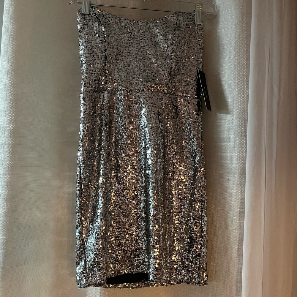 Lulu's Silver Sequin Mini Dress